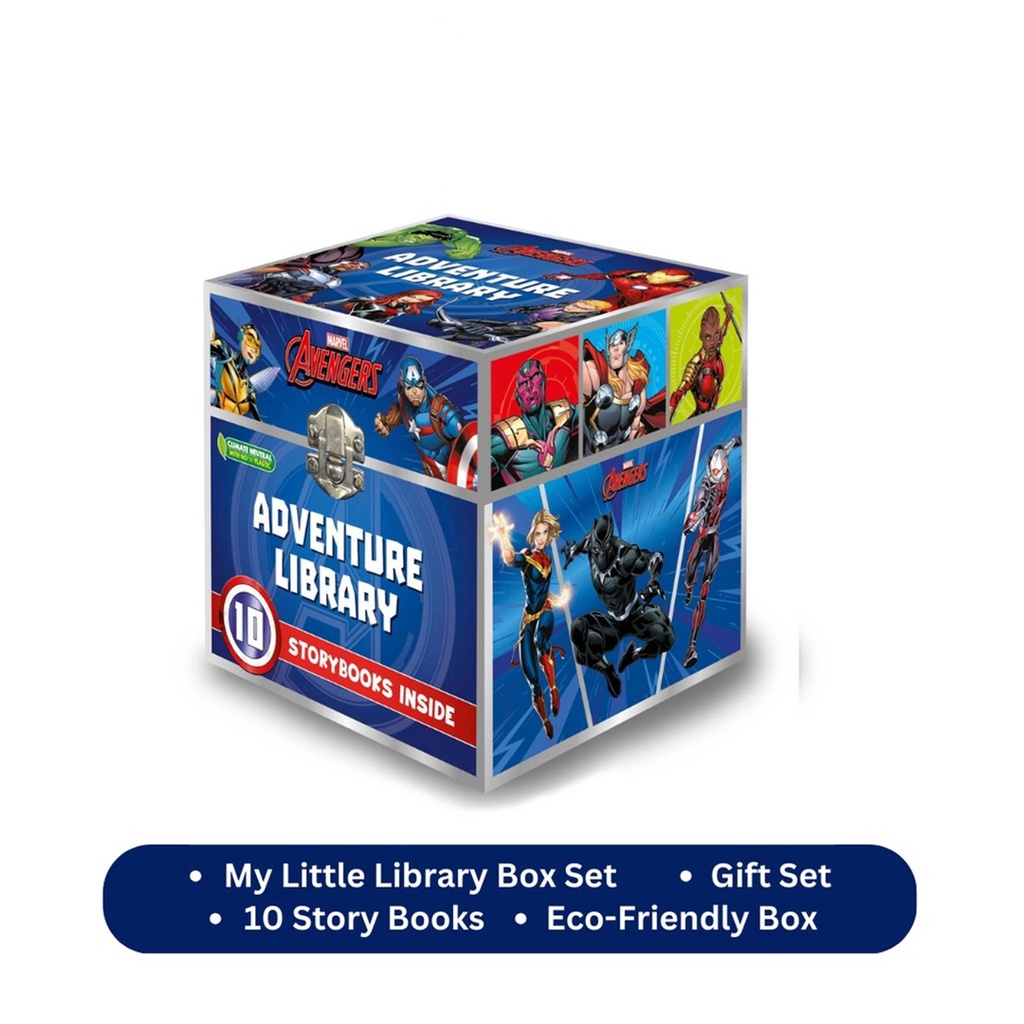 Marvel Avengers My Little Adventure Library Book Gift Set Box With 10 ...