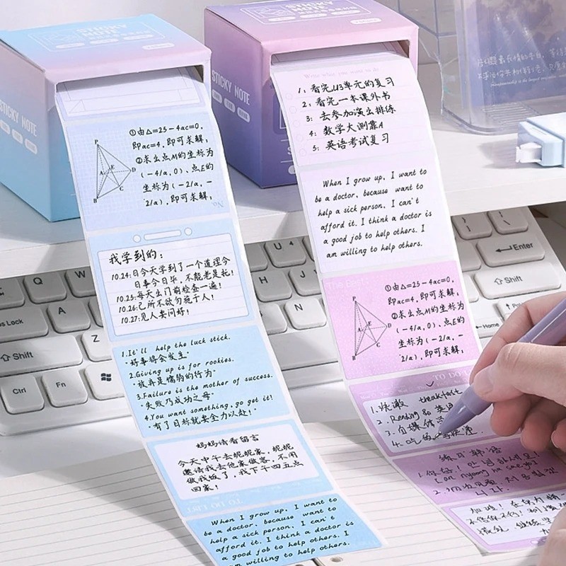 256Pcs/Roll Pull Out Design Sticky Notes Tearable Message Memo Pads ...