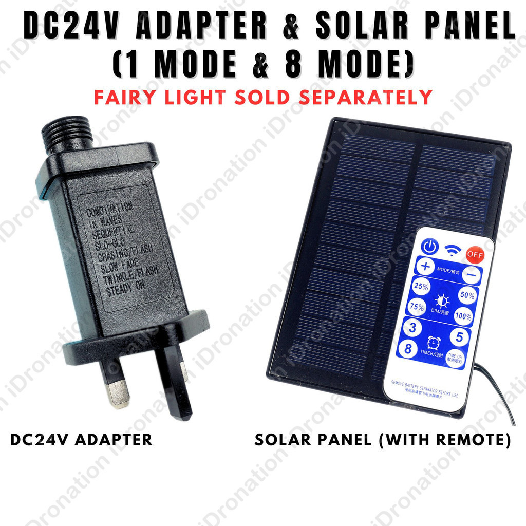 Solar Panel & DC24V Power Adapter 1Mode 8Mode Controller Waterproof ...