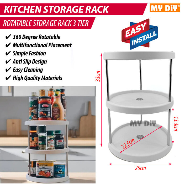 MULTIFUNCTION FINISHING FRAME 2 TIER / ROTATABLE STORAGE RACK 3 TIER ...