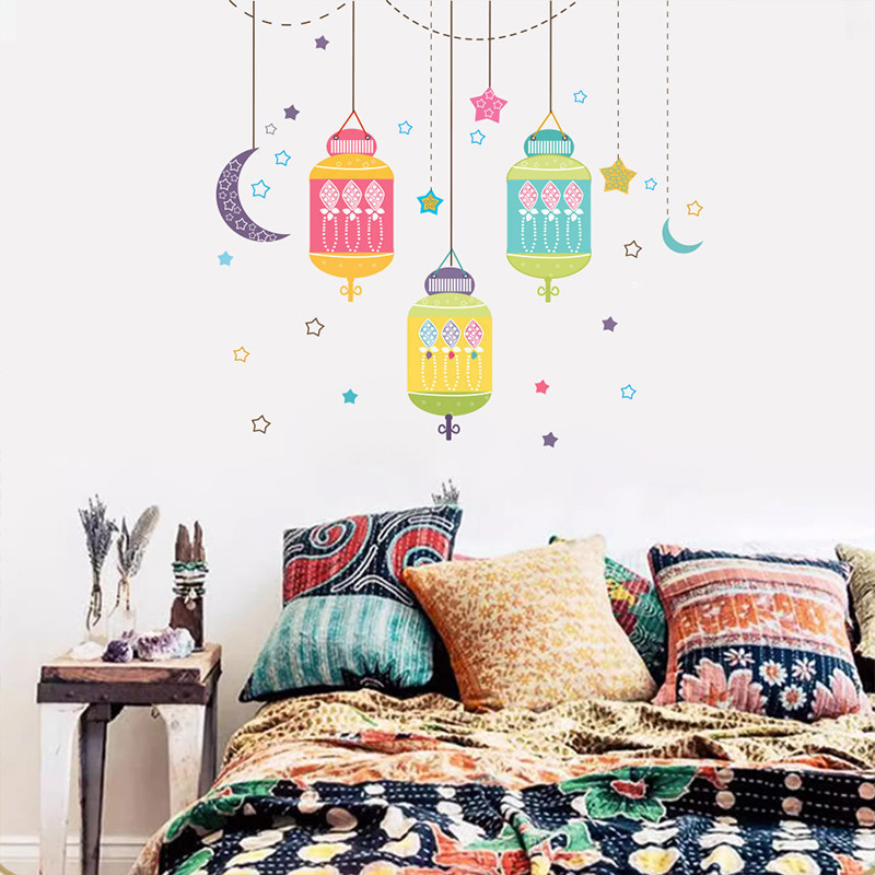 Hari Raya PVC Wall Stickers Eid Mubarak Bedroom Windows Stickers ...