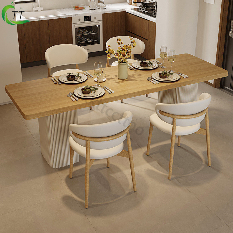 TTKK Dining Table Log Wind Dining Table And Chair Combination Solid ...