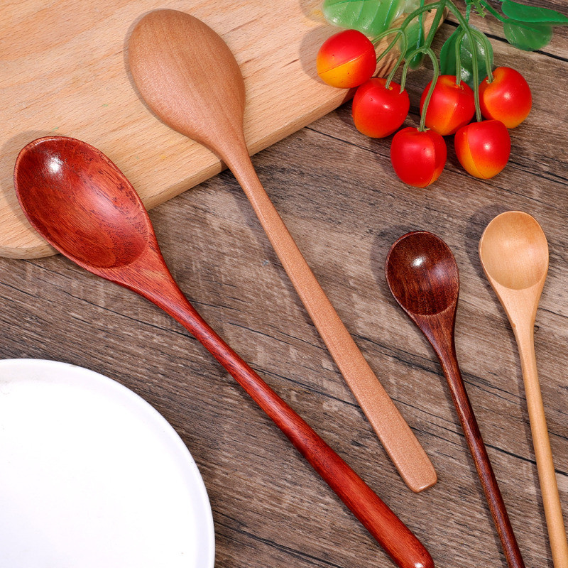 [Wholesale] Long Handled Stirring Cooking Wooden Spoon - Portable ...
