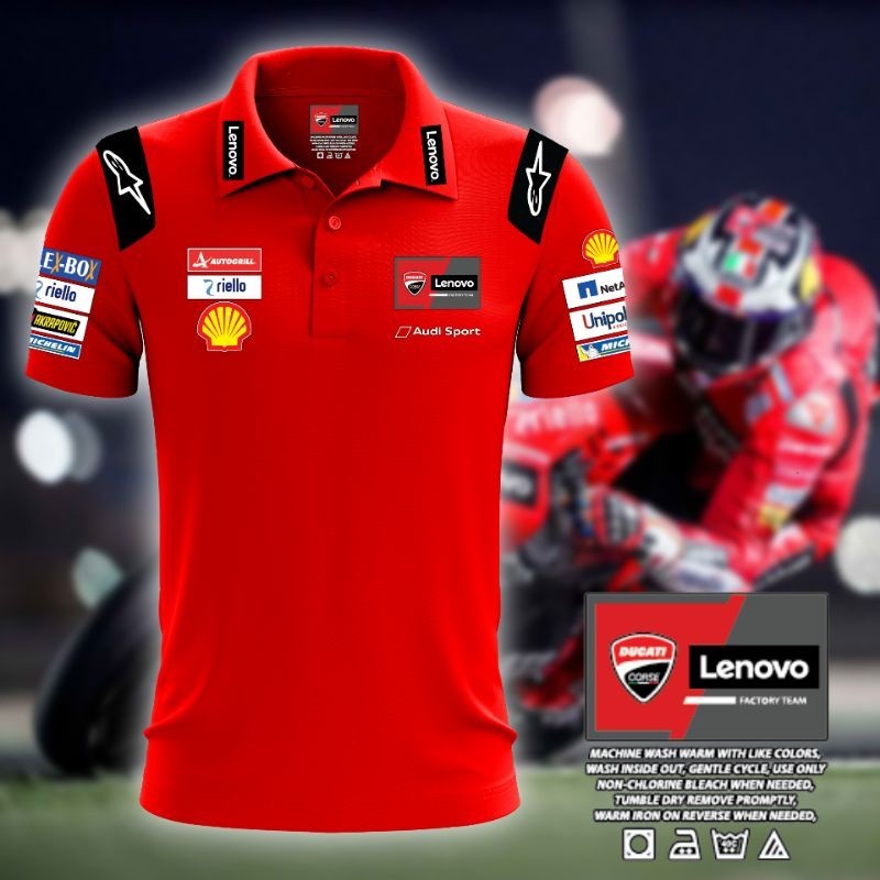 T-Shirt DUCATI Racing Noir de la Collection Officielle Ducati MotoGP