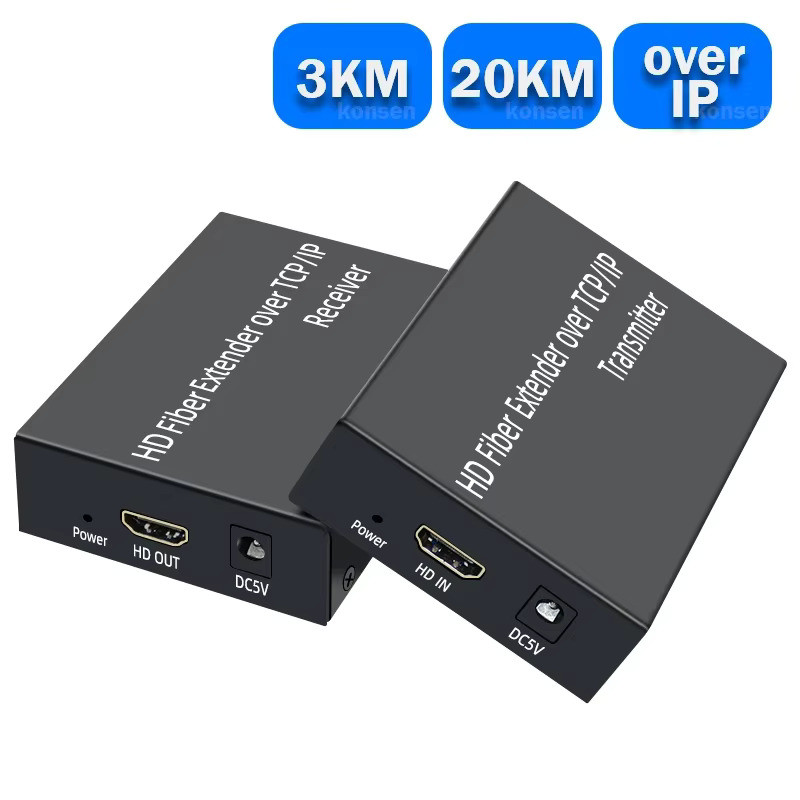 3Km HDMI Fiber IP Extender over Sing SC Fiber Optical Cable to 20Km ...