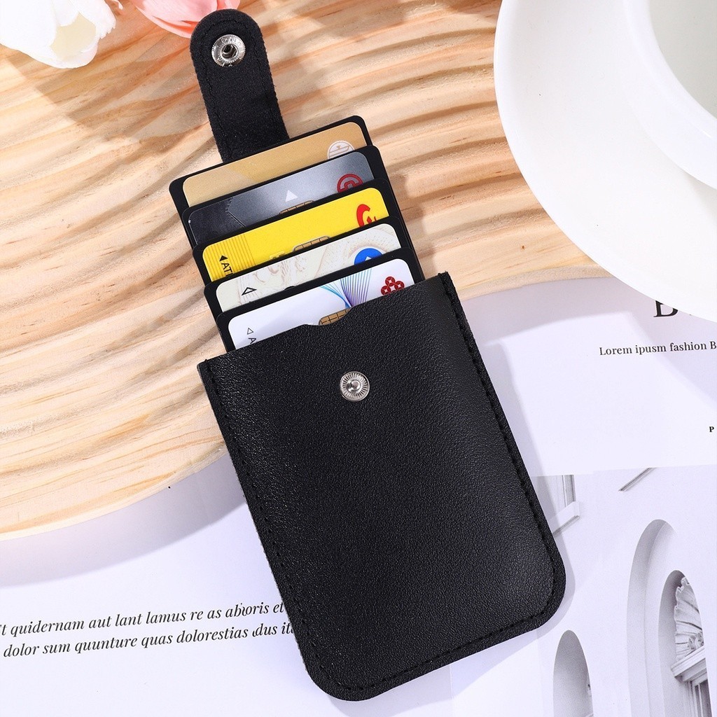 Pull-out PU Leather Card Holder ID Card Holder Cascading Hidden Pull ...