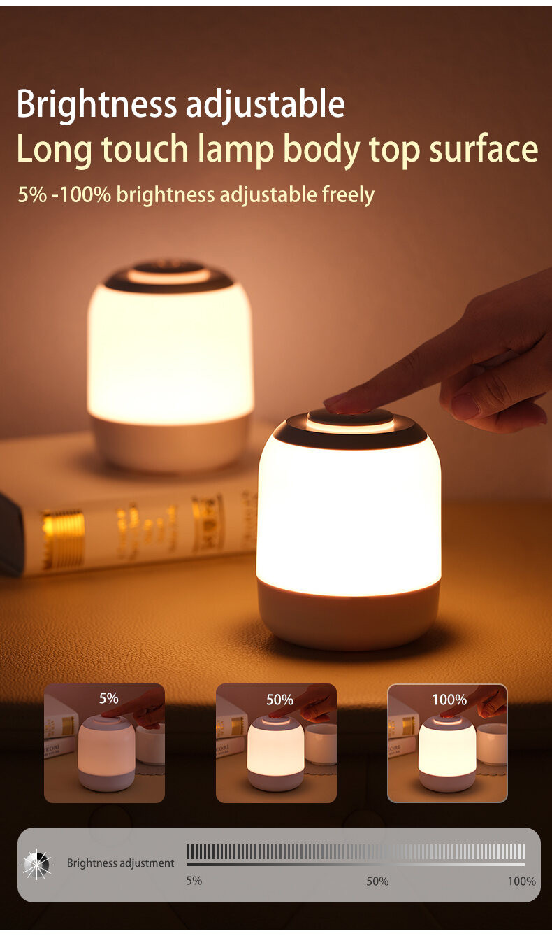 LED Night Light Touch Lamp Table Lamp Bedside Lamp Bedroom Lamp with ...