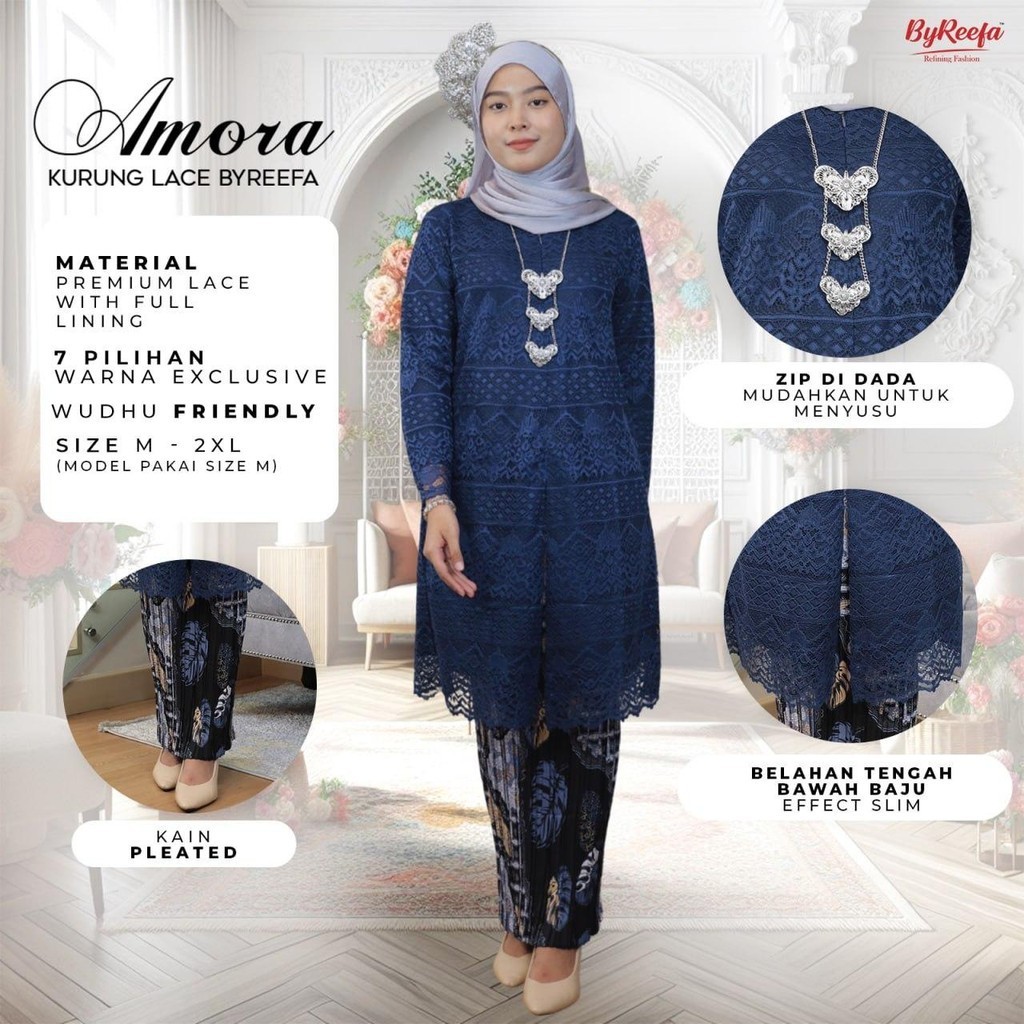 ByReefa Kebaya Lace AMORA Raya 2024 Exclusive Premium Lace