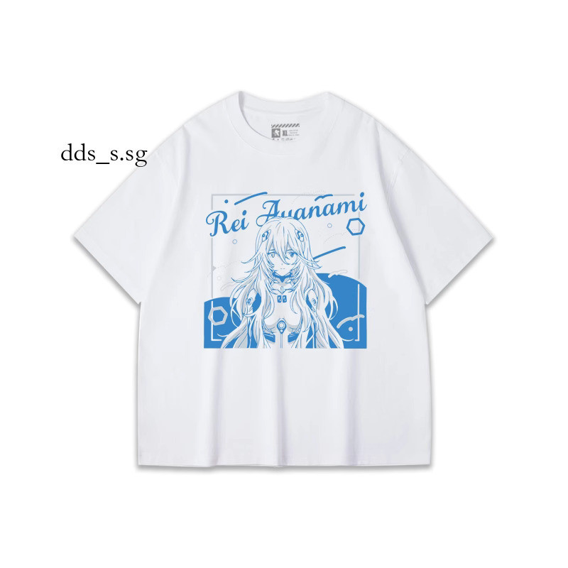 EVA Evangelion Anime Graphic Print Cotton Short Sleeve T-Shirt Round ...