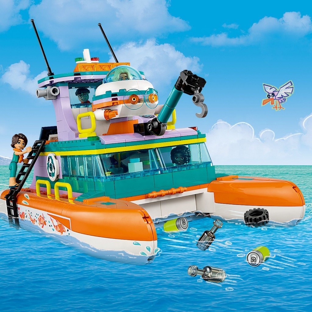 LEGO Friends 41734 Sea Rescue Boat Building Set Toys (717 Pieces ...