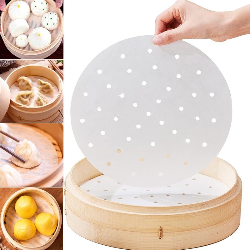 100pcs/set Round Steamer Papers silicone oil paper baking Barbecue Non ...