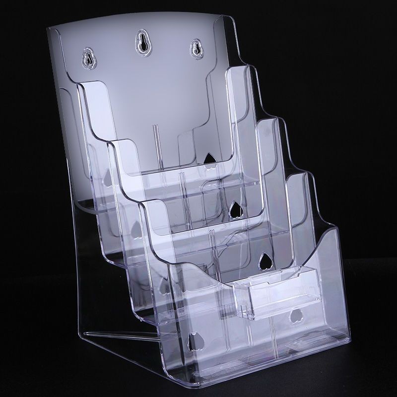 A4 acrylic display stand transparent desktop magazine stand three-layer ...