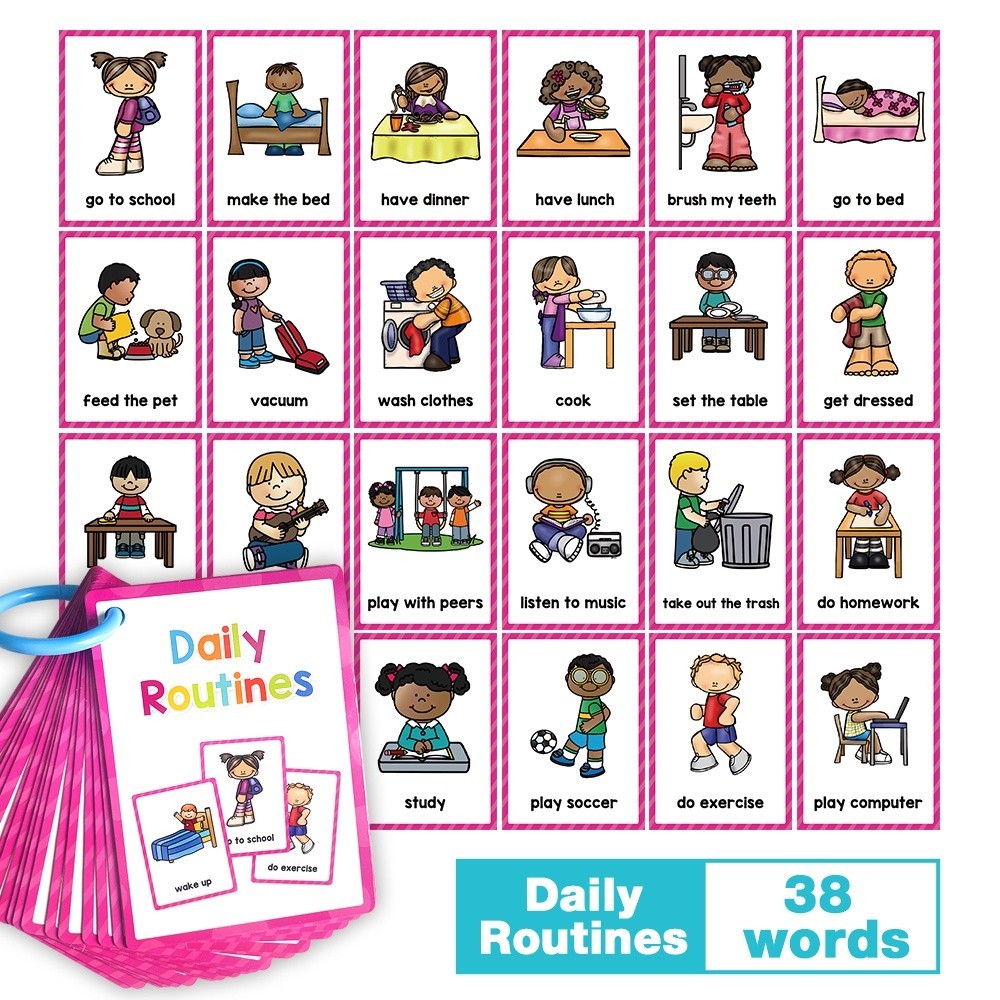 12 themes Flash Cards Family Preschool Education learn English Word ...