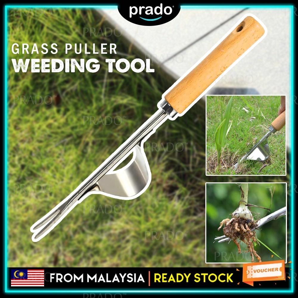 PRADO Stainless Steel Grass Puller Hand Tool Home Garden Lawn Fork ...
