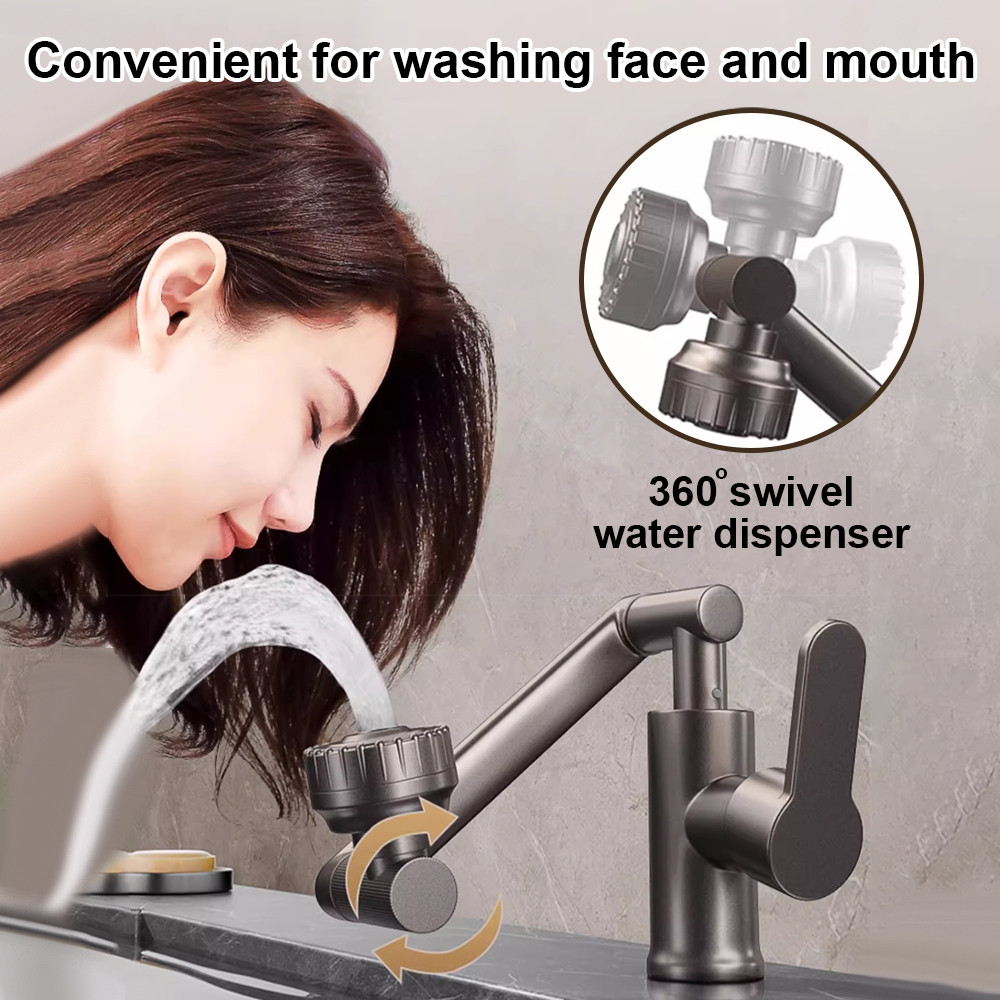 Borong365 Dual Mode Mechanical Rocker Arm Faucet Sink Faucet Basin Tap ...