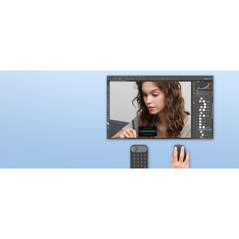 HUION K20 Keydial Mini Bluetooth Programmable Keypad with Dial 5 Keys ...