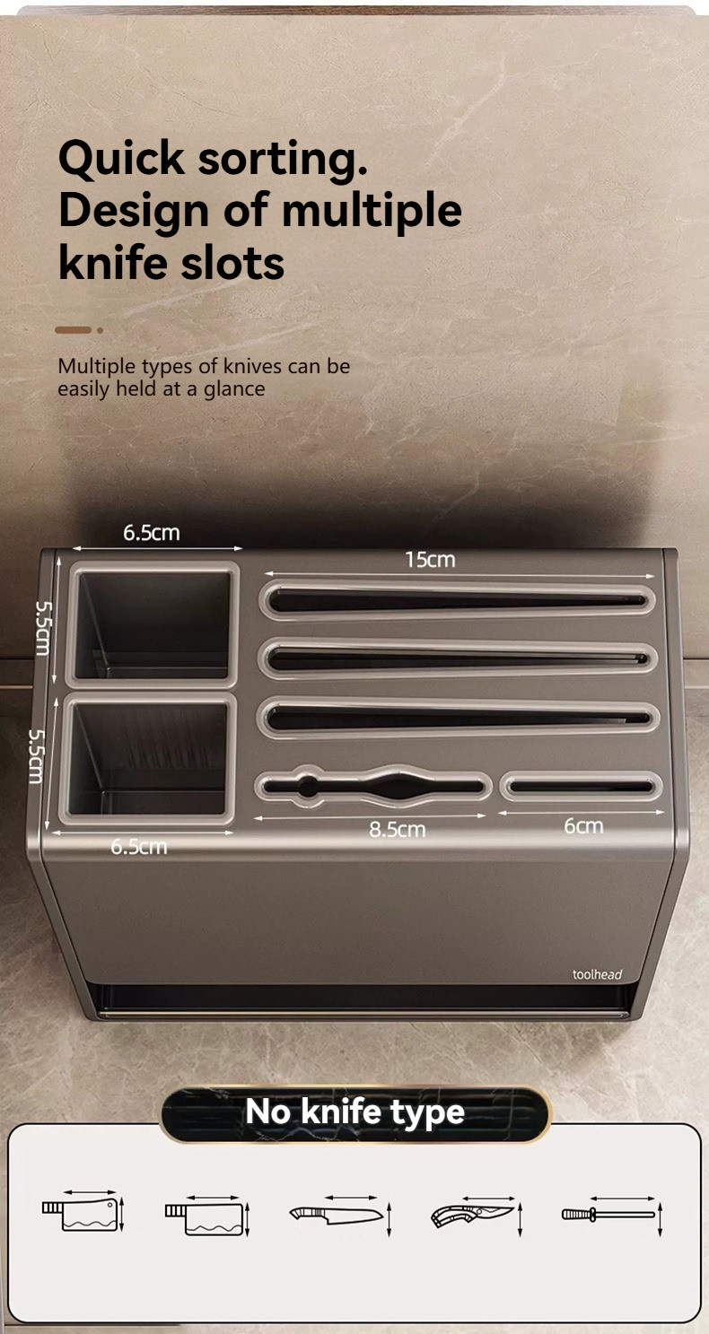 Multipurpose Kitchen Knife Holder Wall Mounted Chopstick Utensil ...