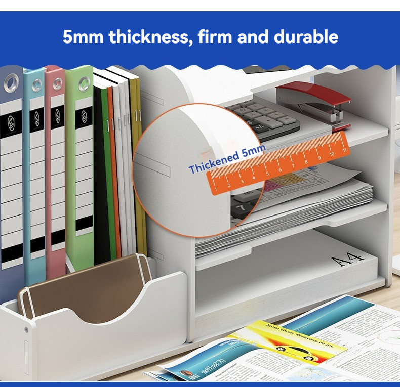 Multi Layer Desktop File Organizer Rack Office Shelf for Folders ...
