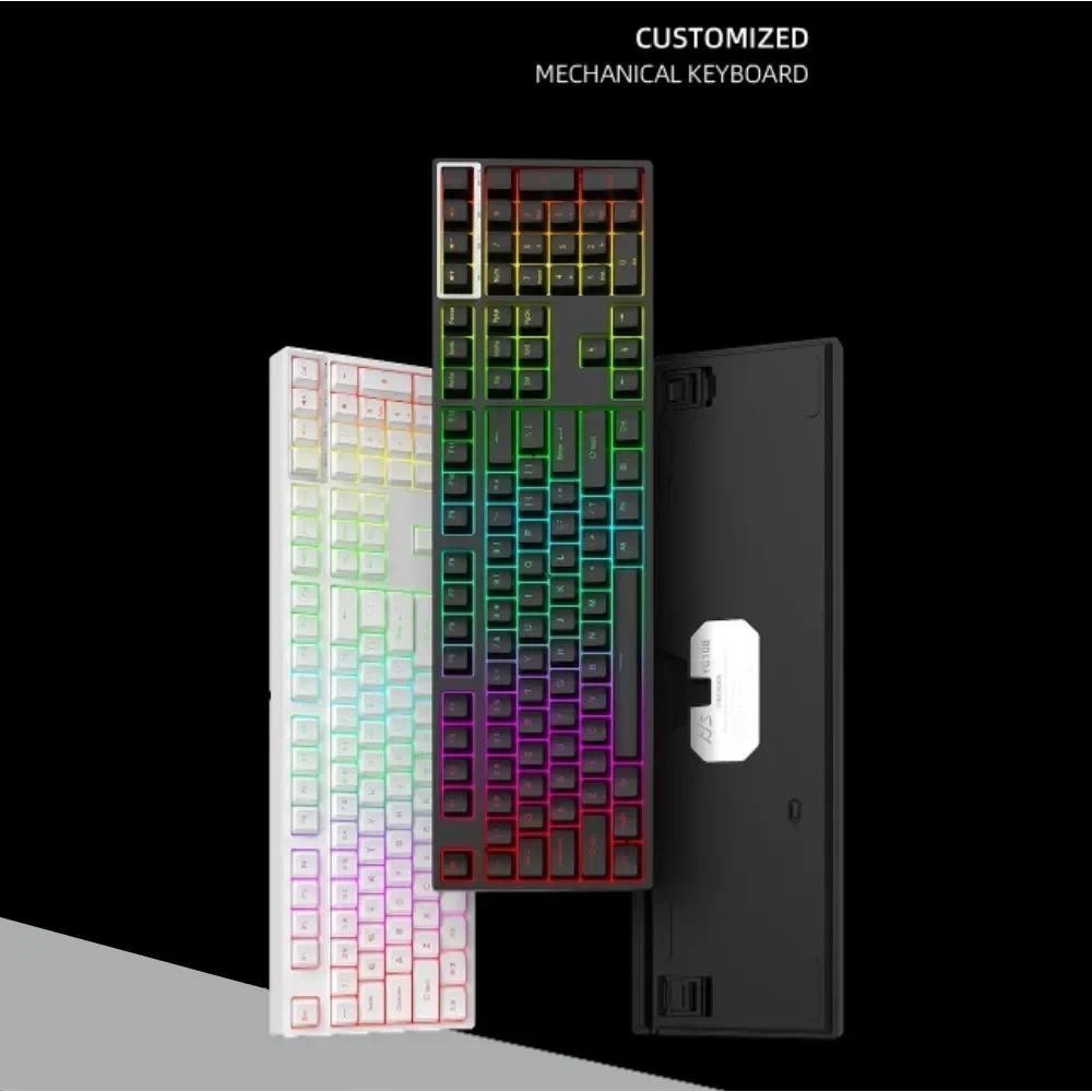 Mathew Tech YG108 Mechanical Keyboard 108 Keys 3 Mode Wired/Wireless ...