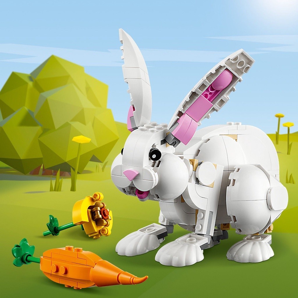 LEGO Creator 3in1 31133 White Rabbit Building Toy Set (258 Pieces) Kids ...