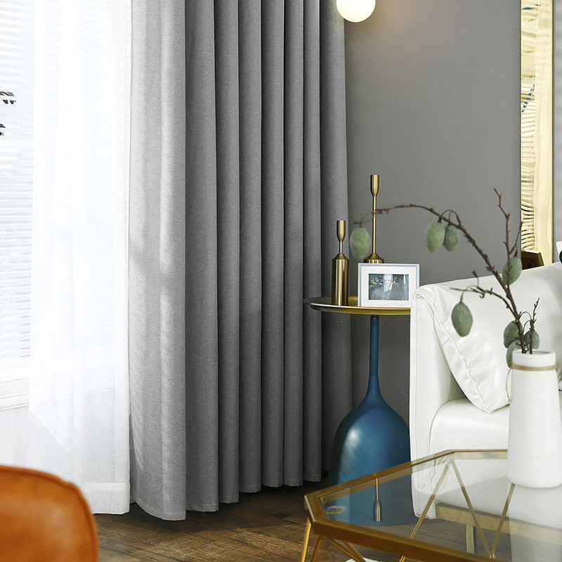 96% Anti-UV Curtain For Living Room Solid Color Bedroom Shading Curtain ...
