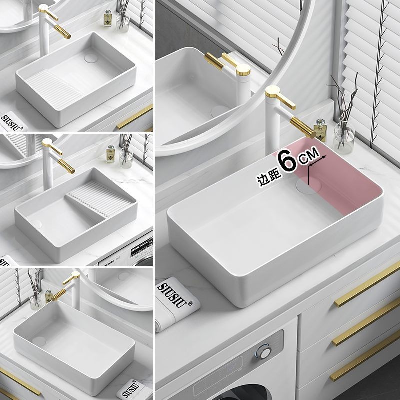 Side Drain Washing Machine White Drain Sink Table Basin Drain Drain ...