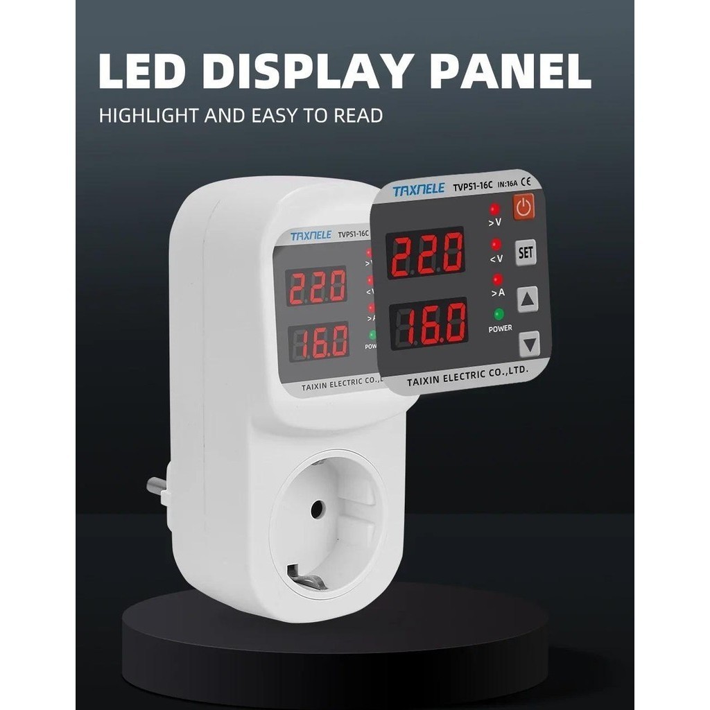 Over Voltage Current Under Voltage Protector Socket AC 220V 110V ...