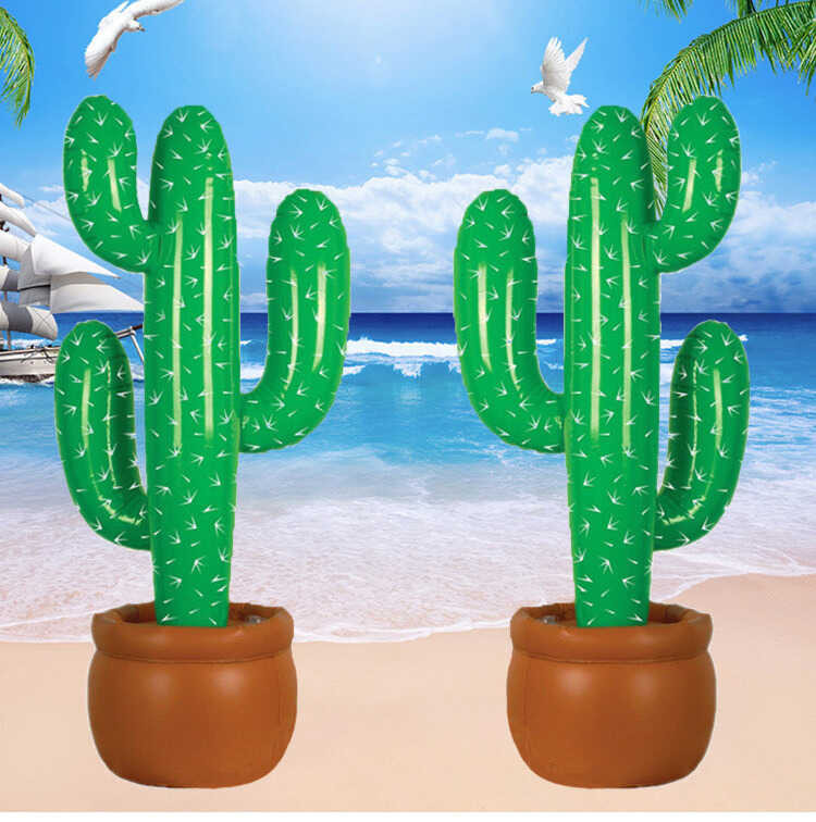 LY 90Cm PVC Iatable Cactus Potted Plants Balloon Hawaiian Beach Party ...