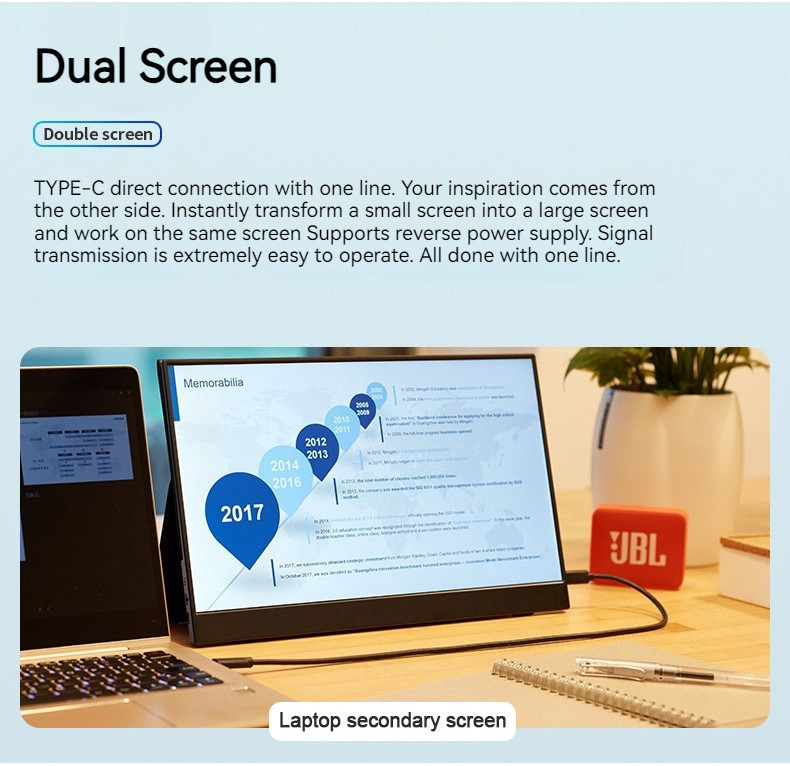 New portable monitor 15.6-inch laptop screen extender 4K extension 60Hz ...