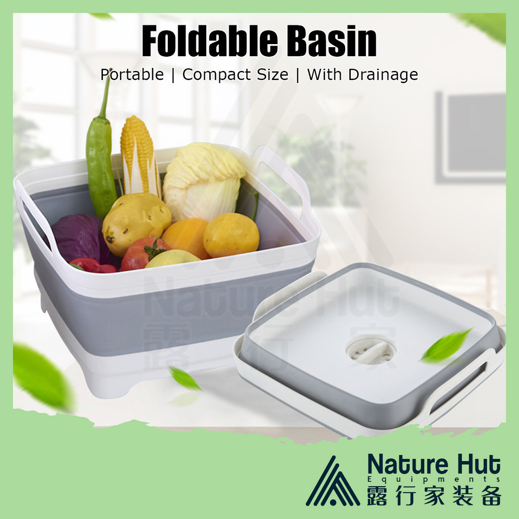 Foldable Wash Basin Outdoor Camping Folding Kitchen Drainage