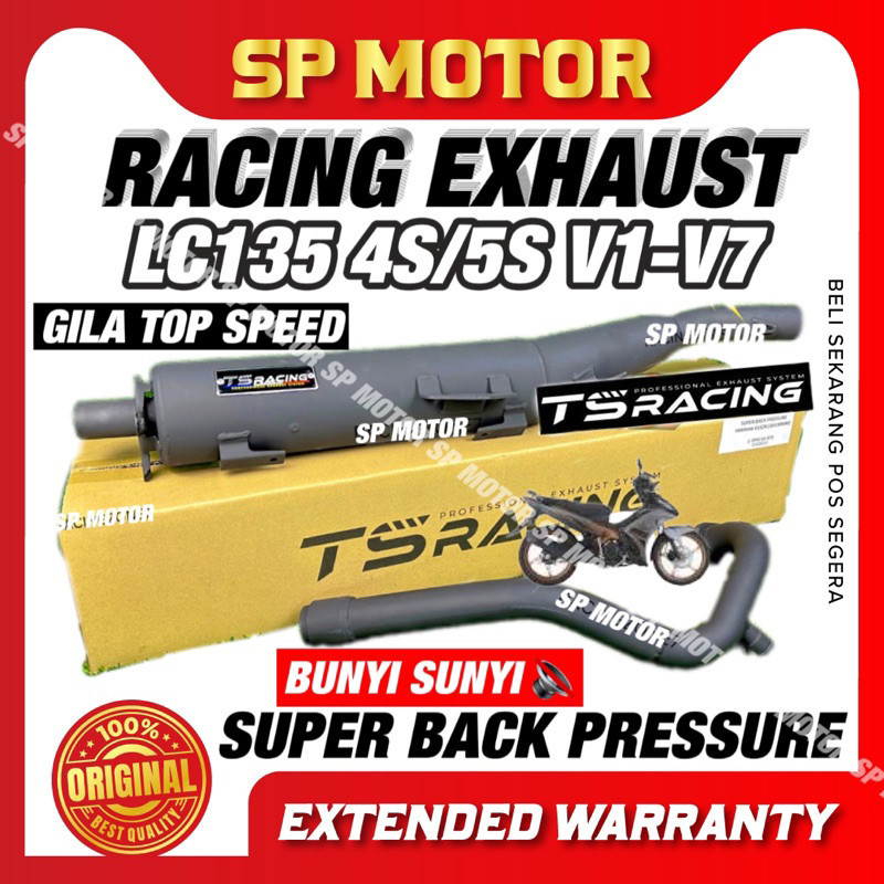 TS RACING Super Back Pressure Exhaust LC135 V1V7 28MM 32MM 35MM EKZOS TRUE BACK PRESSURE UMA