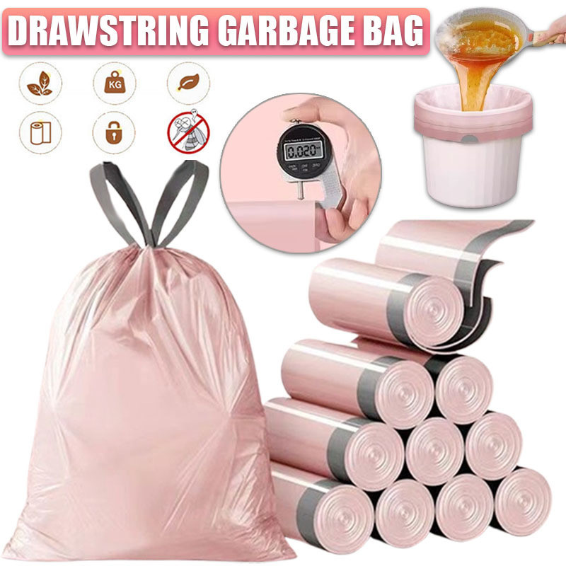 200PCS Drawstring Garbage Bag With String Rubbish Bag Trash Bag With ...