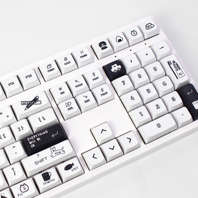 BOW Keycap Cartoon Cute 129 Key Keycap XDA Profile Sublimation PBT ...