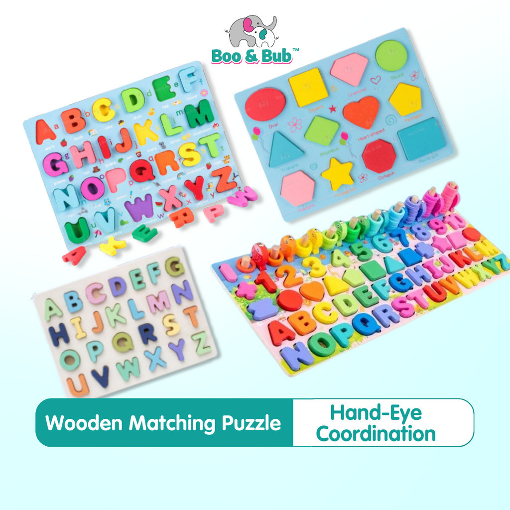Early Learning Montessori Matching Wooden board puzzle baby Toys ...