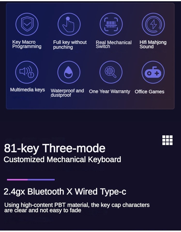 Lychee G81 Three-mode 2.4g Wireless Bluetooth Gasket Structure ...
