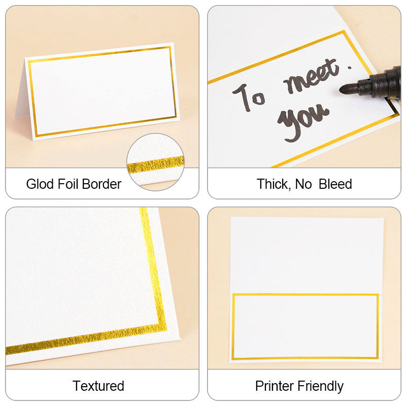 100Pcs White Bronzing Place Cards for Table Setting Wedding Seating ...
