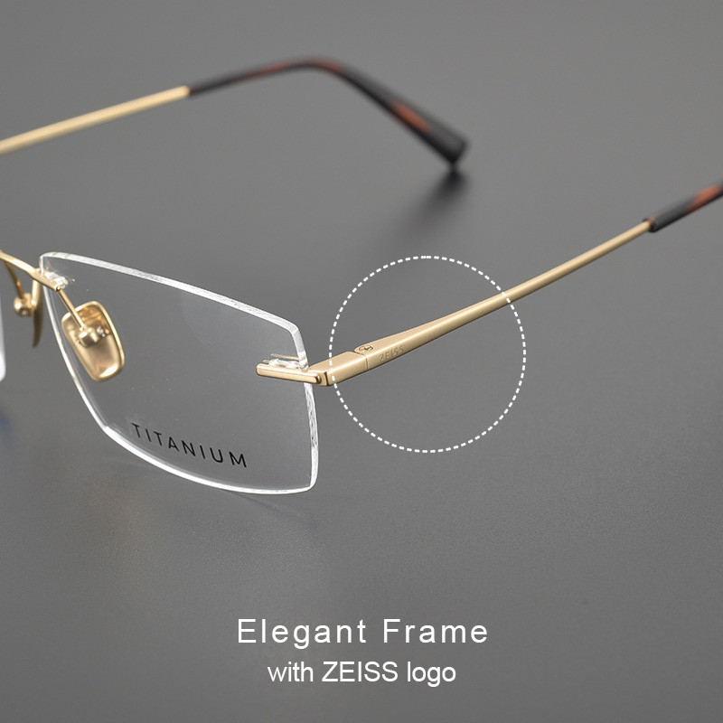 Faddish Pure Titanium Glasses Frame 60003 Vogue Rim-less Frame Light ...