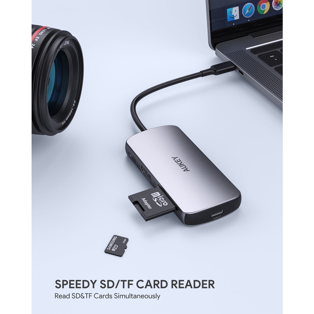 AUKEY CB-C85 USB C Hub 8-Port w 4K HDMI, USB 3.0, USB2.0, 100W PD ...