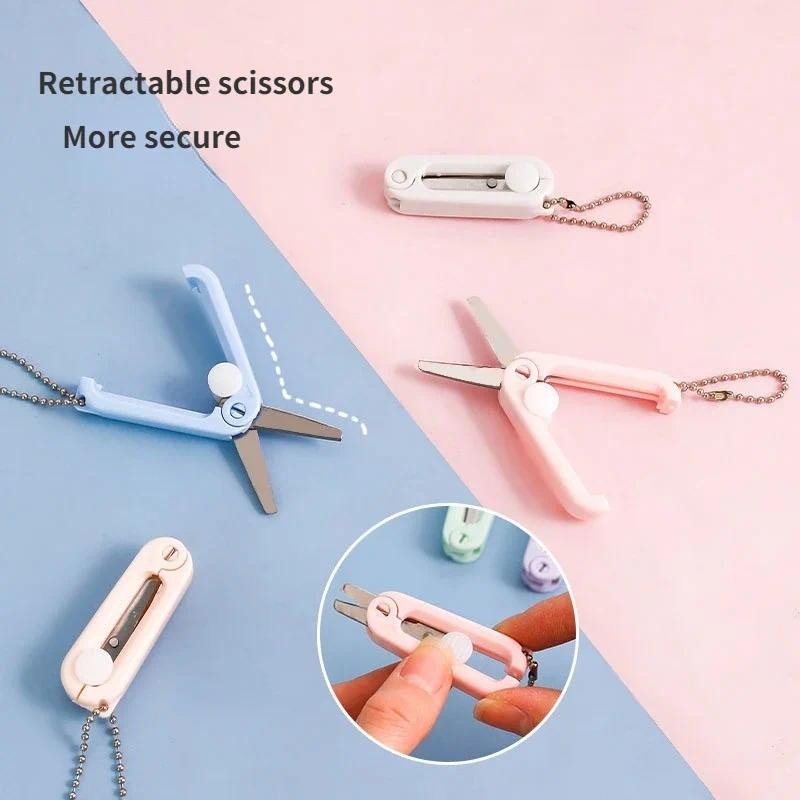 【SG】Portable Mini Scissors Retractable Foldable Scissors Multi ...