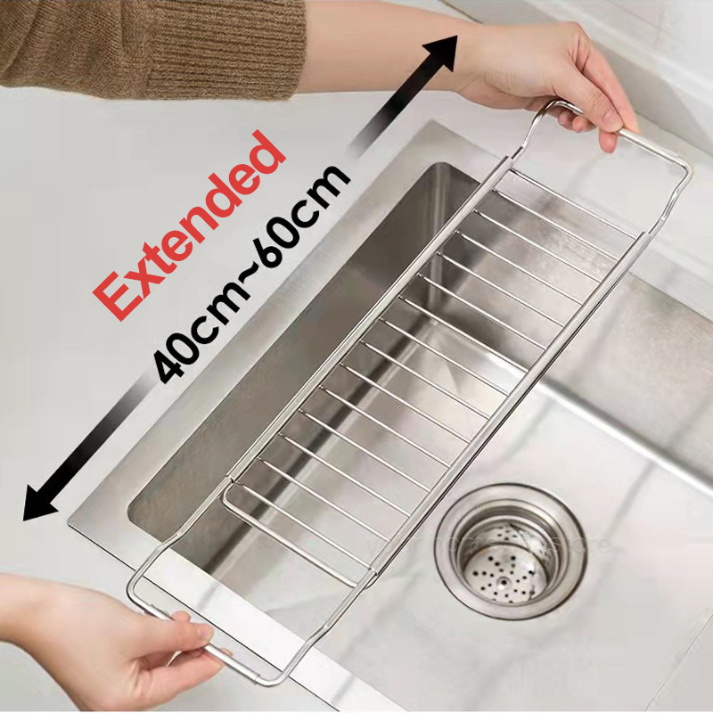 Drain Rack Expandable over the sink,304 Stainless Steel sink Rack,dish ...