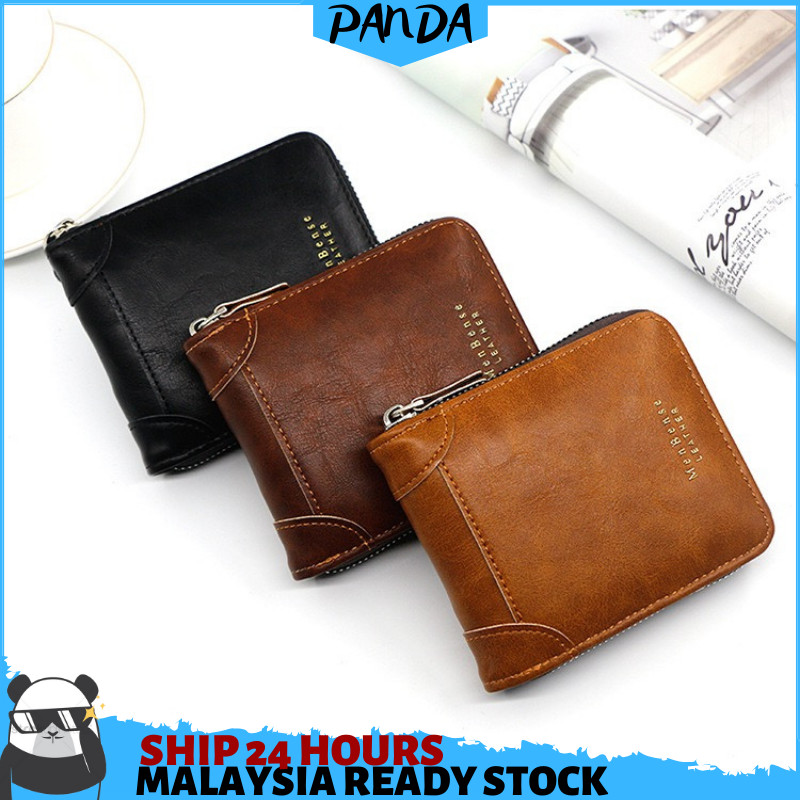 W47 PandaShop Professional Men New Fashion Modern Leather Purse Men Wallet Bag Short Wallet lelaki Men bag