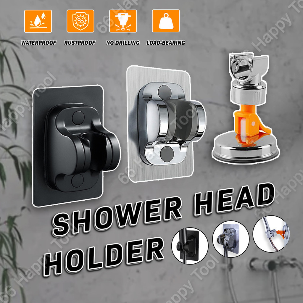 ABS Shower Head Holder Adhesive Suction Plate Bathroom Bidet Holder 360 ...