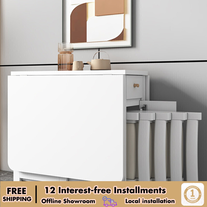 Cream style small unit foldable table, rectangular modern, simple ...