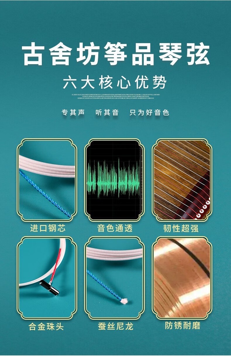 125/135cm Gu She Fang Guzheng Strings - B-String for Pro Players ...