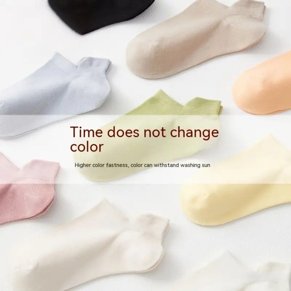 New non-slip thin solid color socks Women Socks Casual Breathable High ...