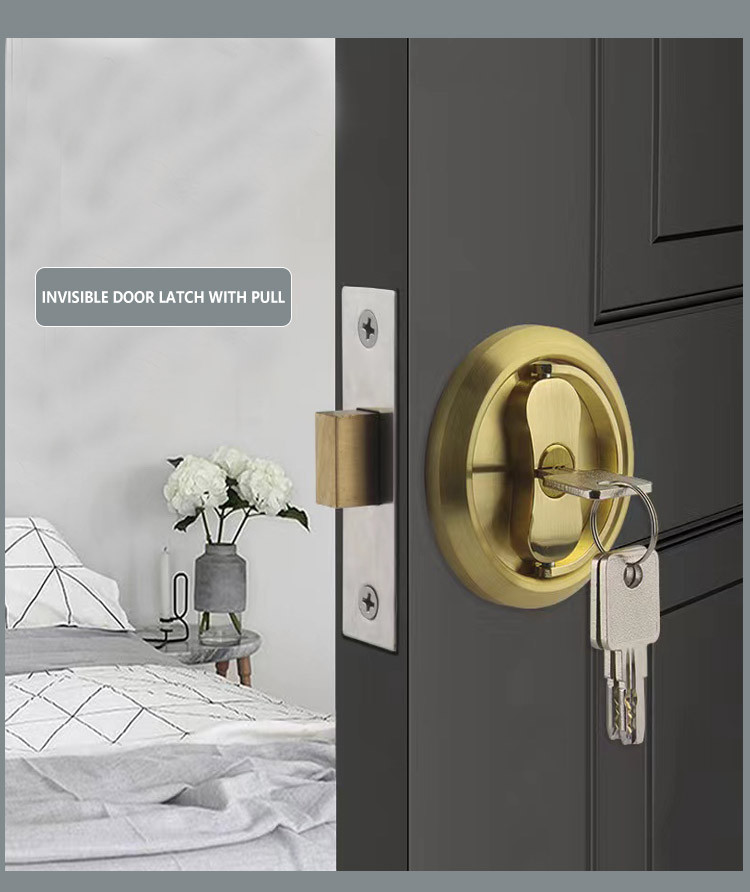 304 Stainless Steel Invisible Door Lock Bedroom Household Universal ...