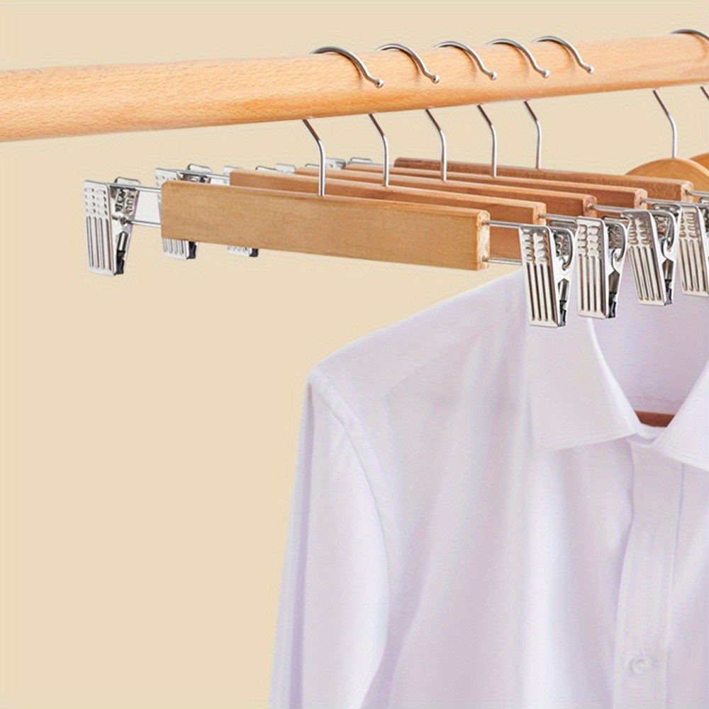 Wooden Hanger Trouser Rack Home Wardrobe Drying Rack Solid Wood Trouser ...