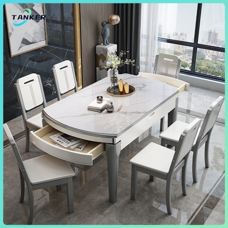 Dining Table Dining Rock Board Table And Chair Combination Marble ...