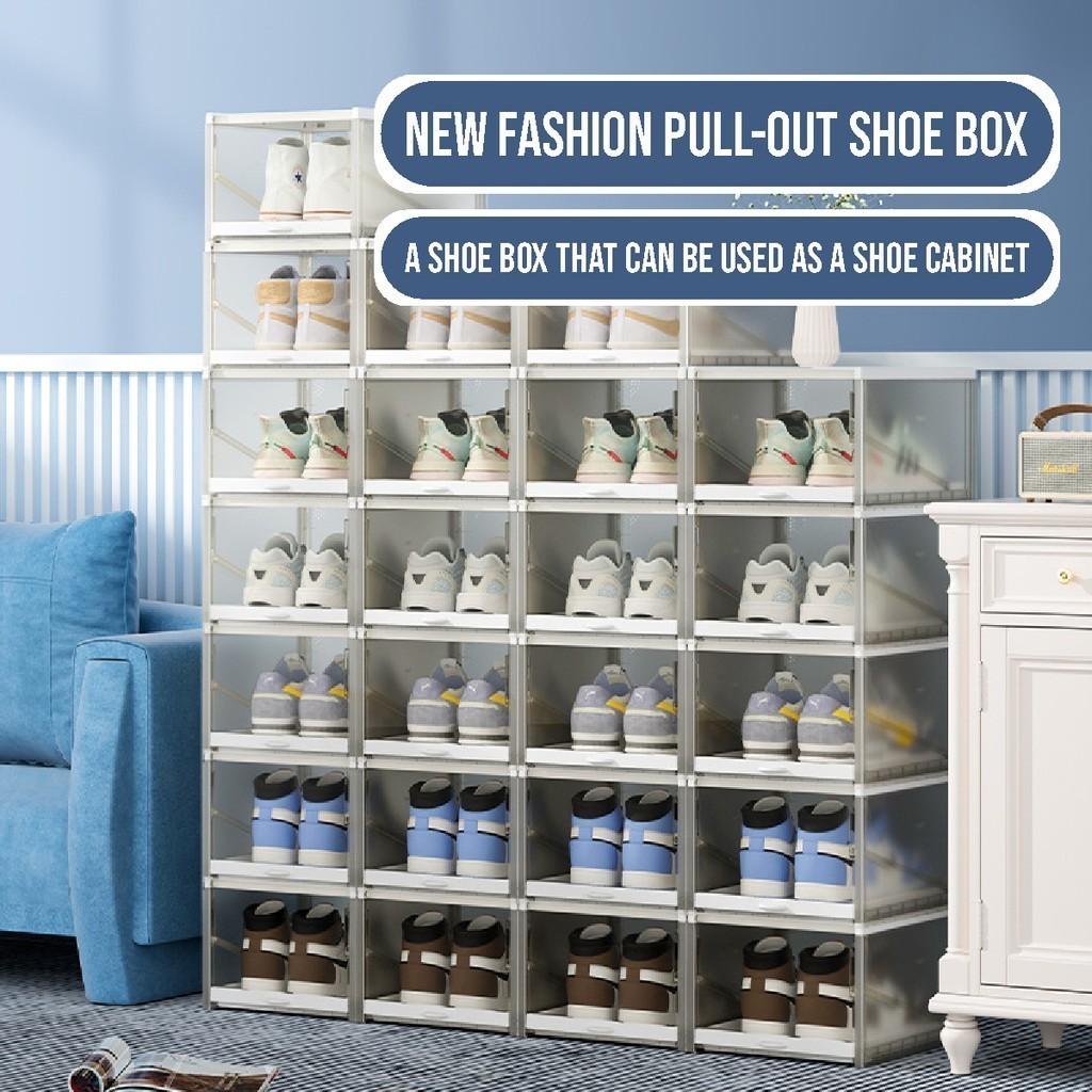 🇸🇬Koala Home🔥3PCS Sliding Shoe Box/Shoe Rack/Transparent Shoe Box ...