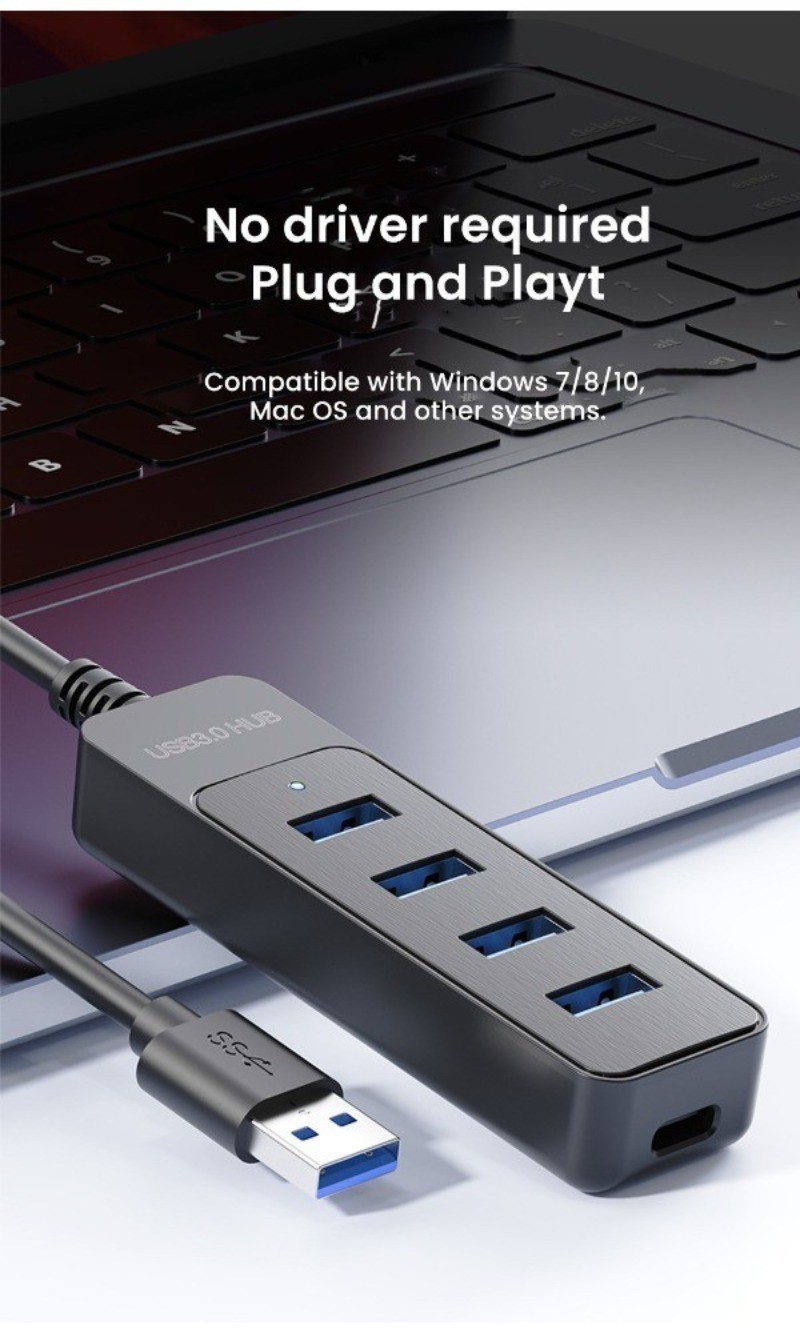 SGALAS 4 Ports USB HUB 3.0 High Speed Multi USB 3.0 Splitter Type c USB ...